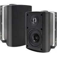 [아마존베스트]Herdio 4 Inches Outdoor Indoor Patio Bluetooth Wall Mount Speakers Waterproof (Black)