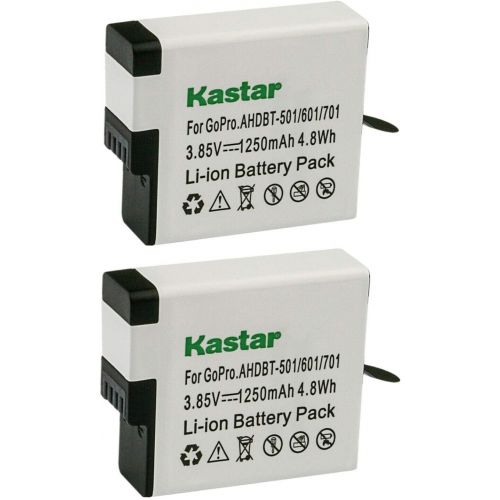  Kastar 2-Pack Battery Replacement for GoPro AABAT-001, Hero, HERO5 Hero 5, AHDBT-501, AHBBP-501, HERO6 Hero 6, AHDBT-601, AHBBP-601, HERO7 Hero 7, AHDBT-701, AHBBP-701 Battery