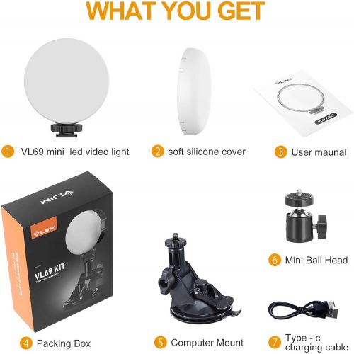  UURig Soft Video Conference Lighting Kit, Webcam Lighting for Remote Working/Zoom Calls/Live Streaming, Self Broadcasting, for Laptop/Computer with Upgrade Suction Cup Mount Video Shooti
