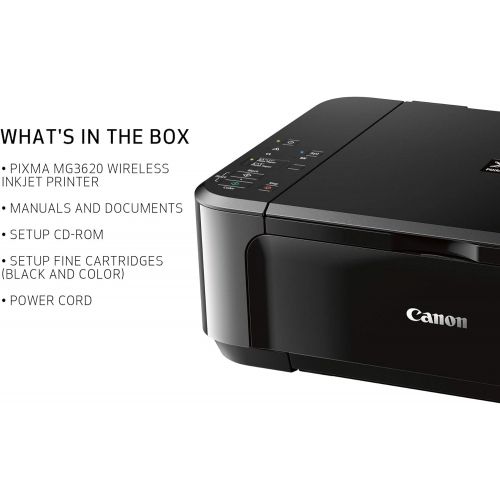 캐논 [아마존베스트]Canon Pixma MG3620 Wireless All-In-One Color Inkjet Printer with Mobile and Tablet Printing, Black