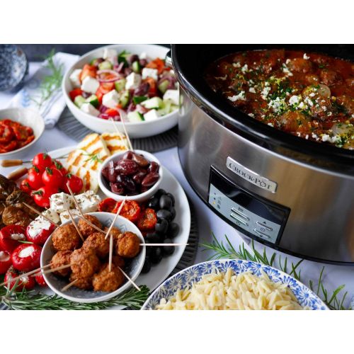  [아마존베스트]Crock-Pot Digital Slow Cooker | Adjustable Cooking Time | 7.5 Litres (10+ Persons) | Stainless Steel [CSC063X]