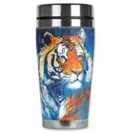 Mugzie 700-MAXTiger Stainless Steel Travel Mug with Insulated Wetsuit Cover, 20 oz, Black