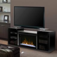 DIMPLEX Dimplex Electric Fireplace, TV Stand, Media Console and Entertainment Center with Multiple Storage Cabinets, Stainless Steel Firebox Enclosure, Realistic Logs in Black Finish - Mar