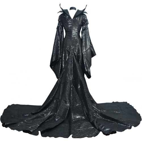  할로윈 용품Angelaicos Womens Halloween Cosplay Show Long Black Dress Costume