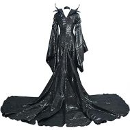 할로윈 용품Angelaicos Womens Halloween Cosplay Show Long Black Dress Costume