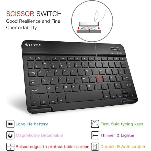  [아마존베스트]Fintie Keyboard Case for All-New Fire HD 10 (Compatible with 7th and 9th Generations, 2017 and 2019 Releases), Slim Lightweight Stand Cover with Detachable Wireless Bluetooth Keybo