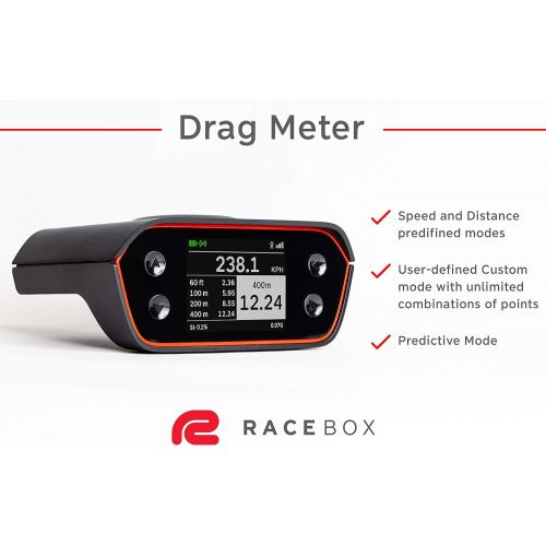  [아마존베스트]RaceBox 10Hz GPS Based Performance Meter Box with Mobile App - Car Race Lap Timer and Drag Meter - Racing Accelerometer Data Logger