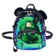 KINGSEVEN Mini Cute Sequins Backpack Glitter Purse Bags with Cute Animal Ear for Girls Womens