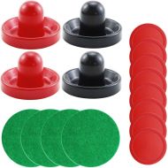 BIGNC Light Weight Air Hockey Black and Red Air Hockey Pushers - Red Replacement Pucks for Game Tables, Equipment, Accessories(Standard Size,4 Pushers and 8 Red Pucks)