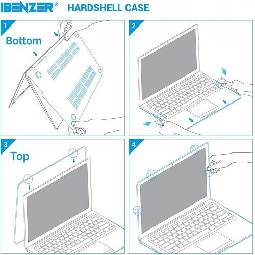  [아마존베스트]IBENZER MacBook Pro 13 Inch case A1278 Release 2012-2008, Plastic Hard Shell Case with Keyboard Cover for Apple Old Version Mac Pro 13 with CD-ROM, Black, P13BK+ 1