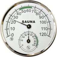 5-inch Dial Thermometer Hygrometer Metal Plastic Housing Sauna Room Hygro-Thermometer