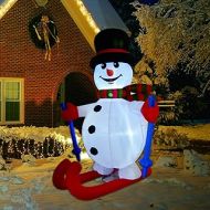 GOOSH 6 FT Height Christmas Inflatables Outdoor Ski Snowman, Blow Up Yard Decoration Clearance with LED Lights Built-in for Holiday/Christmas/Party/Yard/Garden