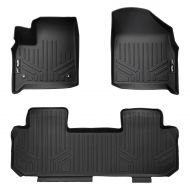 MAX LINER SMARTLINER Floor Mats 2 Row Liner Set Black for 2018-2019 Chevrolet Traverse with 2nd Row Bench Seat