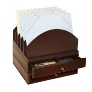 Bindertek Stacking Wood Desk Organizers Step Up File & 2 Drawer Kit, Mahogany (WK9-MA)