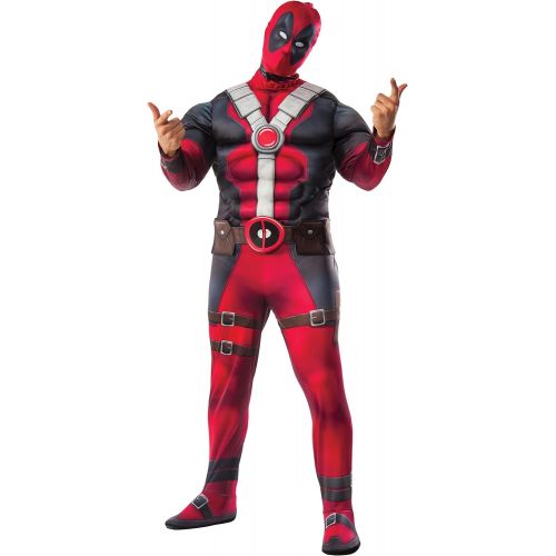마블시리즈 할로윈 용품Marvel Rubies Mens Deadpool Plus Deluxe Muscle Chest Costume and Mask