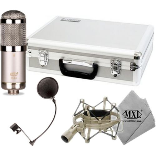  MXL R144 HE Ribbon Microphone Heritage Edition with Case, Shock Mount, and Pop F