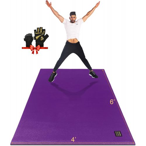  Gxmmat Large Exercise Mat 6x 4x 7mm Ultra Durable,Non-Slip,Thick Workout Mats for Home Gym Flooring- Plyo,MMA,Jump,Gymnastics,Cardio Mat