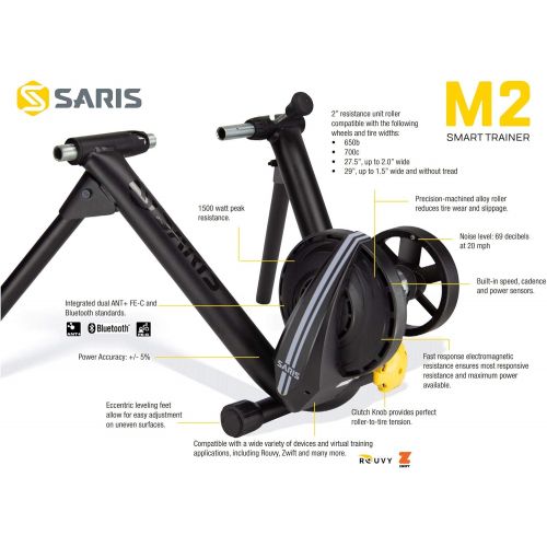  [아마존베스트]Saris CycleOps M2 Smart Indoor Bike Trainer, Compatible with Zwift App