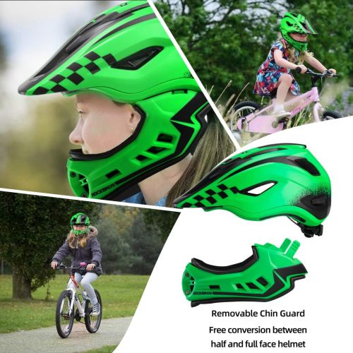  [아마존베스트]ROCK BROS Bike Helmets for Kid Full Face Mountain Bike Helmet Lightweight Dirt Bike Helmet Toddler Cycling Bicycle Helmet for Youth CPSC Certificate Detachable Skateboard BMX Helme