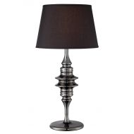 Lite Source LS-21972 Table Lamp with Fabric Shades, Chrome Finish, 30.5 x 16 x 2, Black