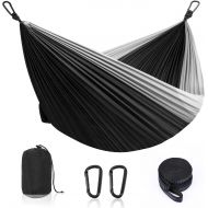 KUYOU Double Hammock for Camping, Double & Single Portable Outdoor Hammocks with 2 Tree Straps, Lightweight Nylon Parachute Hammocks for Travel Camping Backpacking Hiking Backyard