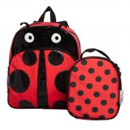 American Girl Wellie Wishers (2 Piece Set) Lady Bug Backpack and Insulated Lunch Bag Set for Kids Travel School