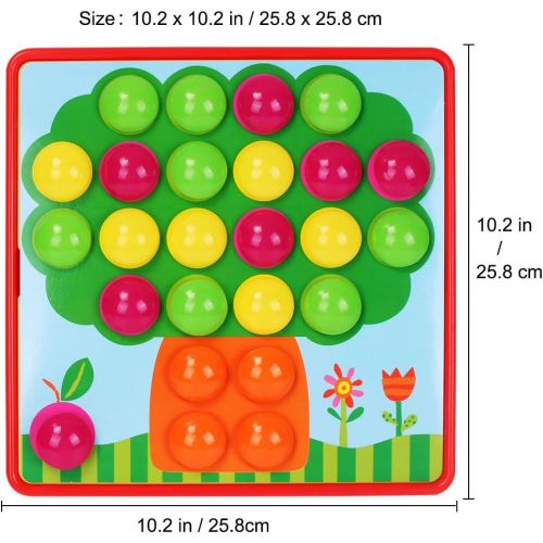  [아마존베스트]AMOSTING Color Matching Mosaic Pegboard Early Learning Educational Toys for Boys & Girls