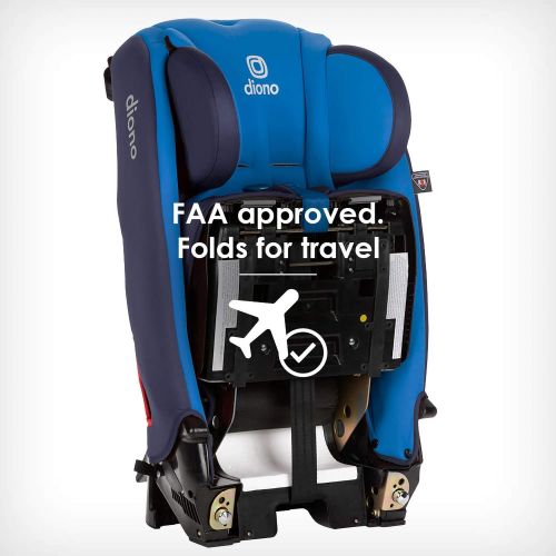  Diono Radian 3RXT, 4-in-1 Convertible Extended Rear and Forward Facing Car Seat, Steel Core, 10 Years, Ultimate Safety & Protection, Slim Design - Fits 3 Across, Blue Sky