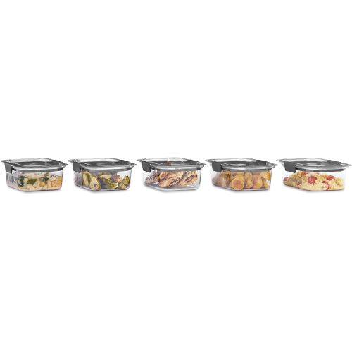  [아마존베스트]Rubbermaid Brilliance Food Storage Container, BPA free Plastic, Medium, 3.2 Cup, 5 Pack, Clear