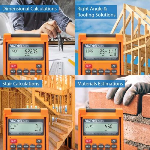  [아마존베스트]Victor C6000 Advanced Construction Calculator with Protective Case Displays in Fractional or Dimensional Forms Perfect for Carpenters,Renovators,Remodelers,Builders,Framers,Contrac