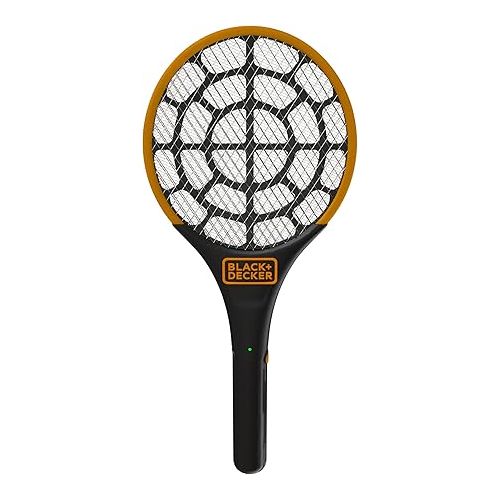  BLACK+DECKER Electric Fly Swatter- Fly Zapper- Tennis Bug Zapper Racket- Battery Powered Zapper- Electric Mosquito Swatter- Handheld Indoor & Outdoor- Non Toxic, Safe for Humans & Pets