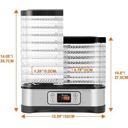  [아마존베스트]Homdox Food Dehydrator Machine, Digital Timer and Temperature Control (95ºF-158ºF), 8 Trays + 400W for Jerky/Meat/Beef/Fruit/Vegetable, BPA Free.