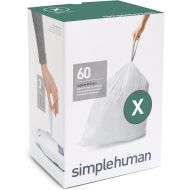simplehuman Code X Custom Fit Drawstring Trash Bags in Dispenser Packs, 80 Liter / 21.1 Gallon, White ? 60 Liners