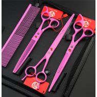 Gcissors 8.0 Inch Pet Scissors Set Japan 440C Dog Cat Tesoura Pets Grooming Cutting Thinning Curved Shears Kit With Case Bag