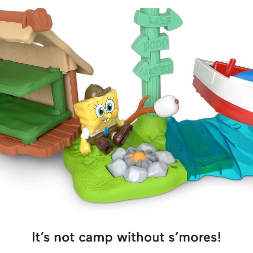  Fisher-Price Imaginext SpongeBob Camp Coral, campground playset with SpongeBob SquarePants figure for preschool kids ages 3-8 years