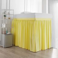 DormCo Extended Dorm Sized Bed Skirt Panel with Ties (3 Panel Set) - Limelight Yellow (for Raised or lofted beds)