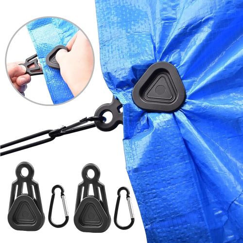  WALNUTA Windproof Hook Plastic Clamp Set Survival Grommet Tent Clips Buckle Awning Tarp Fixed Outdoor Mini Black Hangers