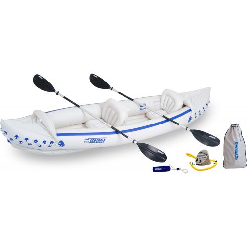 씨이글 Sea Eagle 3 Person Inflatable Portable Sport Kayak Canoe w/Paddles