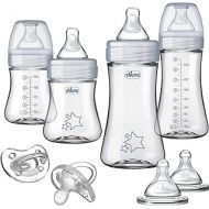 Chicco Duo Newborn Hybrid Baby Bottle Starter Gift Set with Invinci-Glass Inside/Plastic Outside - Clear/Grey