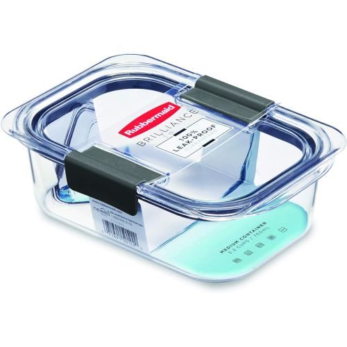  [아마존베스트]Rubbermaid Brilliance Food Storage Container, Medium, 3.2 Cup, Clear, 2-Pack (2025333)