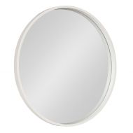 Kate and Laurel Travis Round Wood Accent Wall Mirror, 25.6 Diameter, White