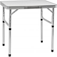 Trademark Innovations Aluminum Adjustable Portable Folding Camp Table With Carry Handle, 23.6L x 17.7W, White