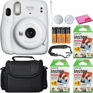 Fujifilm Instax Mini 11 Instant Camera (Ice White) (16654798) Best-Value Bundle -Includes- (60) Instax Mini Instant Films + Carrying Case + Batteries + Neck Strap