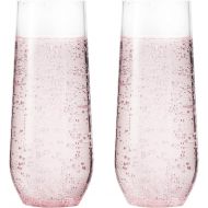 [아마존베스트]Youngever 15 pack Shatterproof Champagne Flute (7 Ounce), Plastic Champagne Flutes, Champagne Glasses, Recyclable Champagne Plastic Cup - Stemless, Shatterproof, Flute Glasses