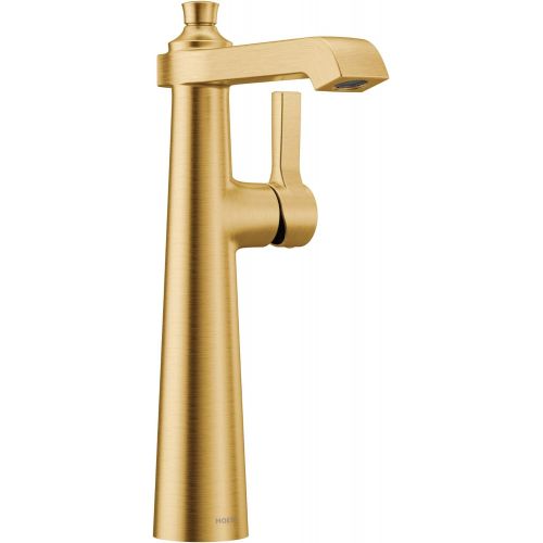  Moen S6982BG Flara One-Handle Single Hole Vessel Sink Bathroom Faucet, Brushed Gold