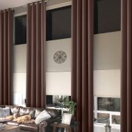 Prim Thermal Insulated Grommet Window Drapes High Windows Curtains Extra Length Room Drakening, Chocolate, 1 Panel