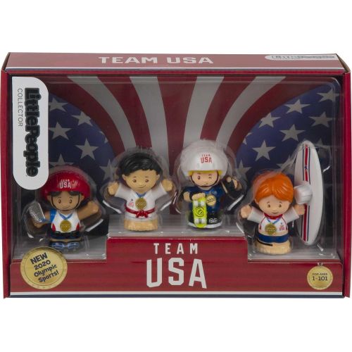  Fisher-Price Little People Collector Team USA New Sports Set, 4 Athlete Figures in Gift Package for Fans Ages 1 to 101 Years