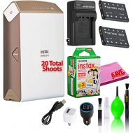 Fujifilm Instax Share SP-2 Portable Smartphone Printer (Gold) Creative Photo Printer Kit Basic Beginner Film Bundle with (20) Instax Mini Films + Spare Battery and Charger + More