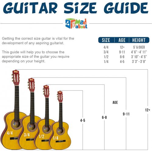  [아마존베스트]Mad About 1/2 Size Classical Guitar for Children