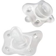 Chicco PhysioForma Silicone Mini Pacifier in Clear for Babies 0-2m, Orthodontic Nipple, BPA-Free, 2-Count in Sterilizing Case